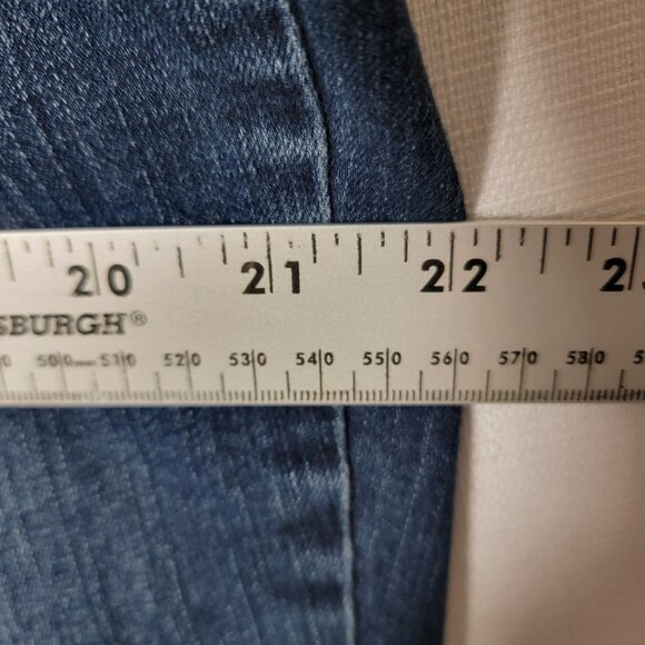 Lane Bryant Womens Jeans Size18 Mid Rise Tapered Leg Whiskered Blue Denim - Picture 8 of 12